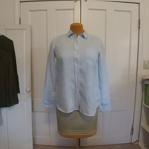 GAP Linen Shirt Size Small Light Blue